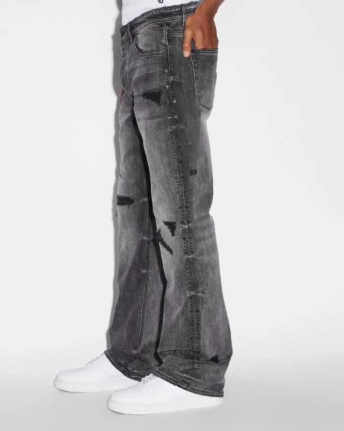 Ksubi Bronko Black Metal Mens Bootcut