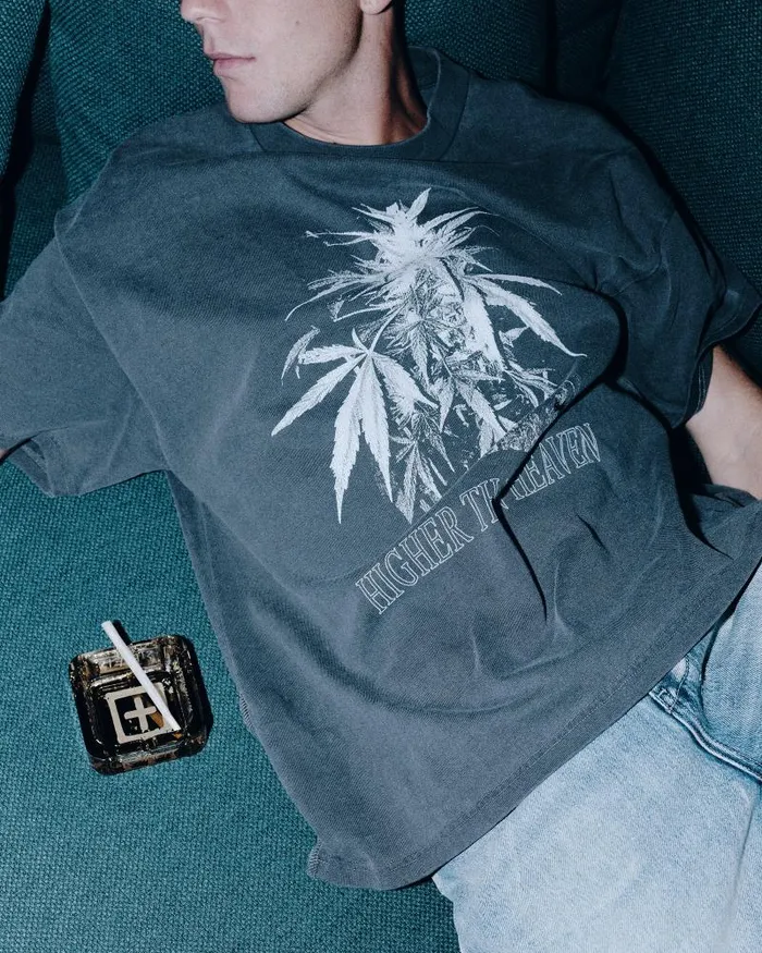Ksubi Cannabis Ekcess Ss Tee Charcoal Mens TShirts
