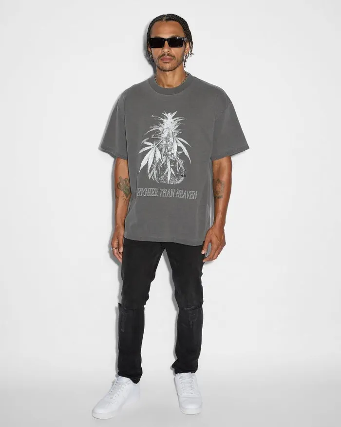 Ksubi Cannabis Ekcess Ss Tee Charcoal Mens TShirts