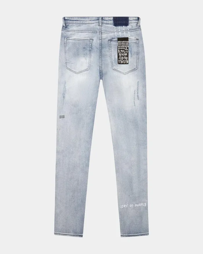 Ksubi Chitch Philly Blue Studded Mens Skinny