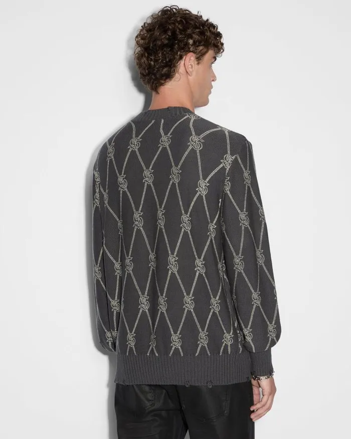 Ksubi Diamond Dollar Knit Crew Grey Mens Sweats