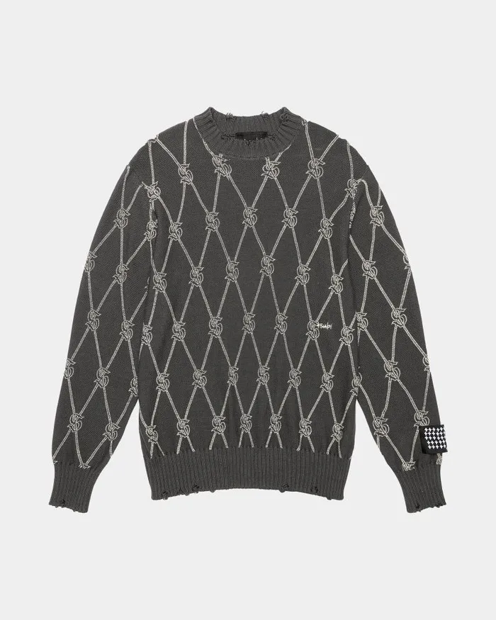 Ksubi Diamond Dollar Knit Crew Grey Mens Sweats