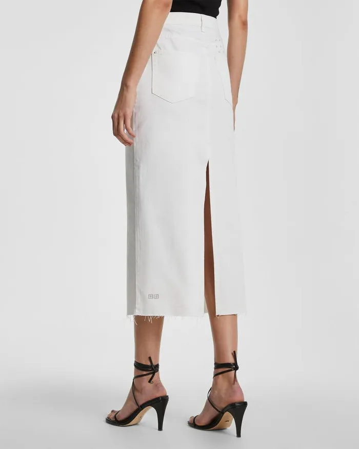 Ksubi Graduate Midi Skirt Blanc Womens Denim Skirts