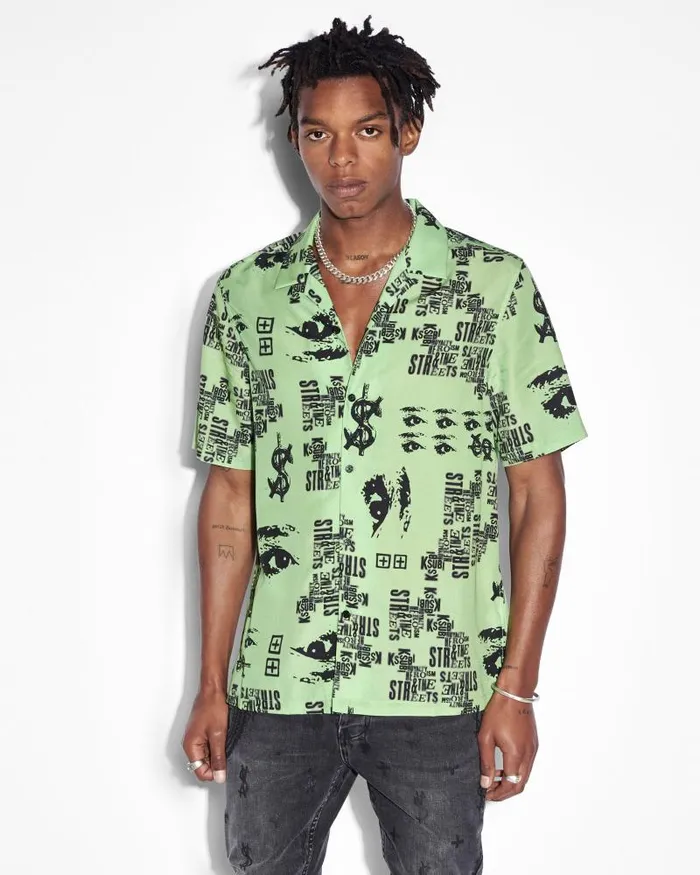 Ksubi Graff Resort Ss Shirt Green Mens Shirts