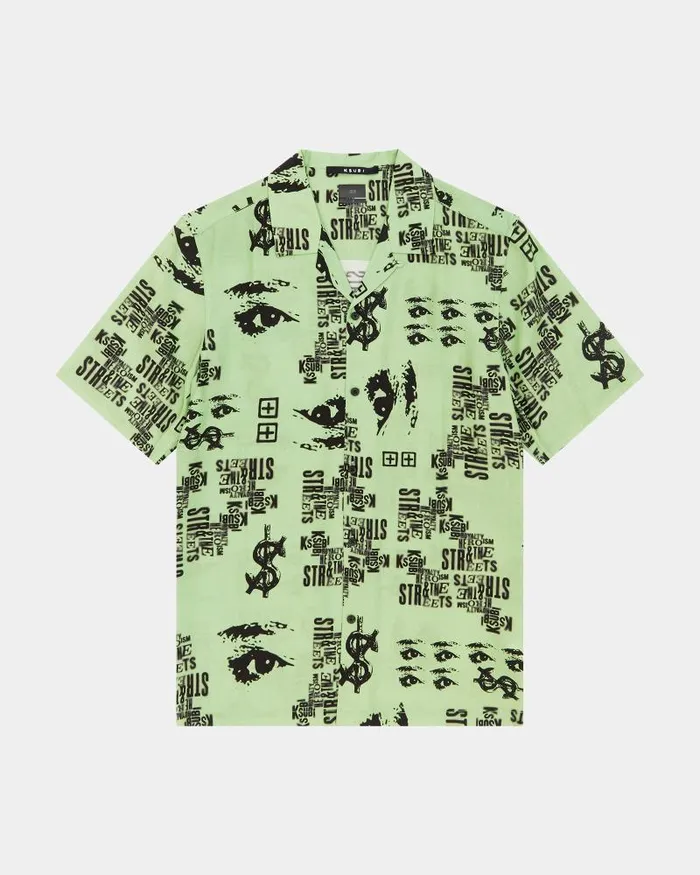 Ksubi Graff Resort Ss Shirt Green Mens Shirts