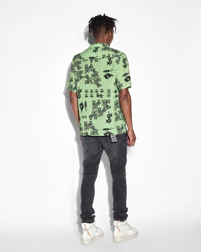 Ksubi Graff Resort Ss Shirt Green Mens Shirts