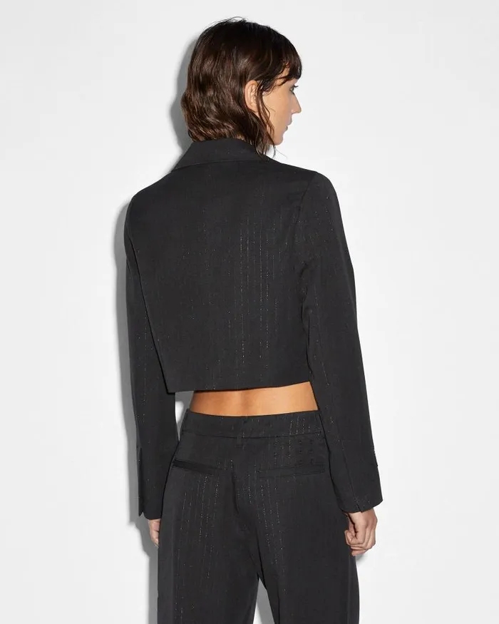 Ksubi London Crop Blazer Pinstripe Womens Jackets