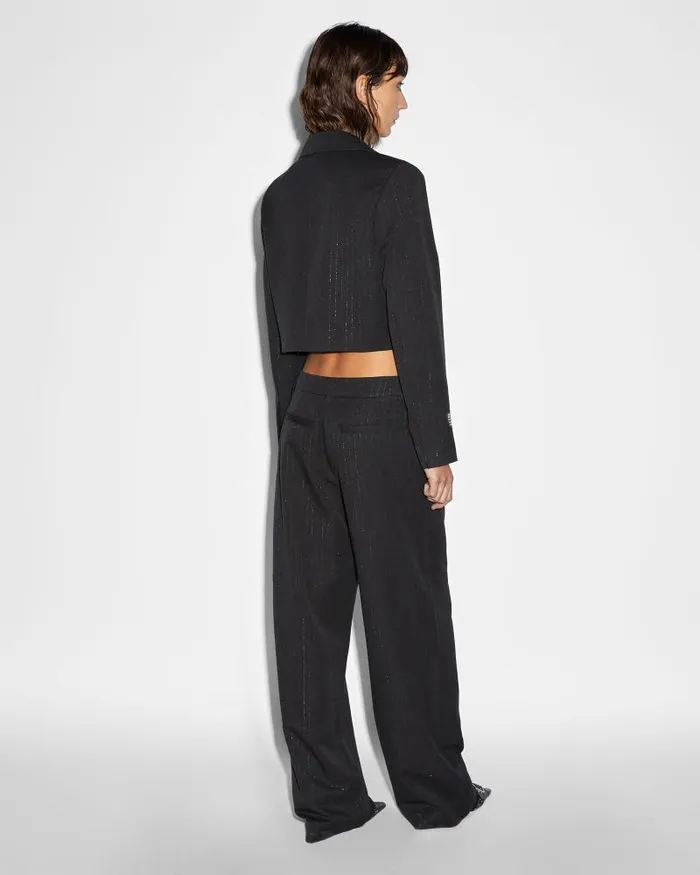 Ksubi London Crop Blazer Pinstripe Womens Jackets
