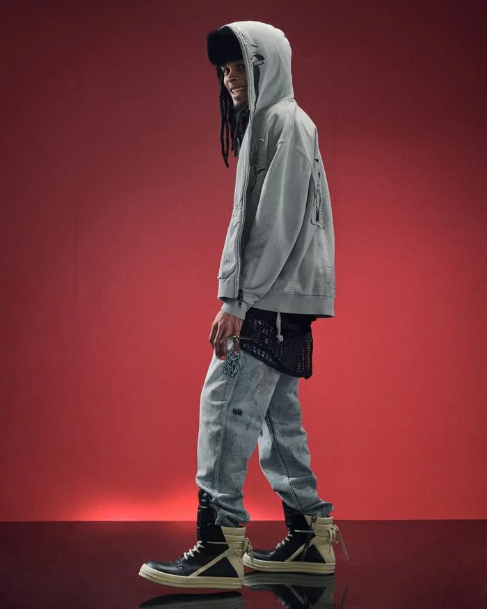 Ksubi Love Tripp Biggie Zip Thru Hoodie Moon Mens Hoodies and Sweatshirts