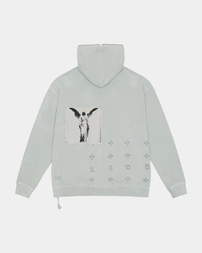 Ksubi Love Tripp Biggie Zip Thru Hoodie Moon Mens Hoodies and Sweatshirts