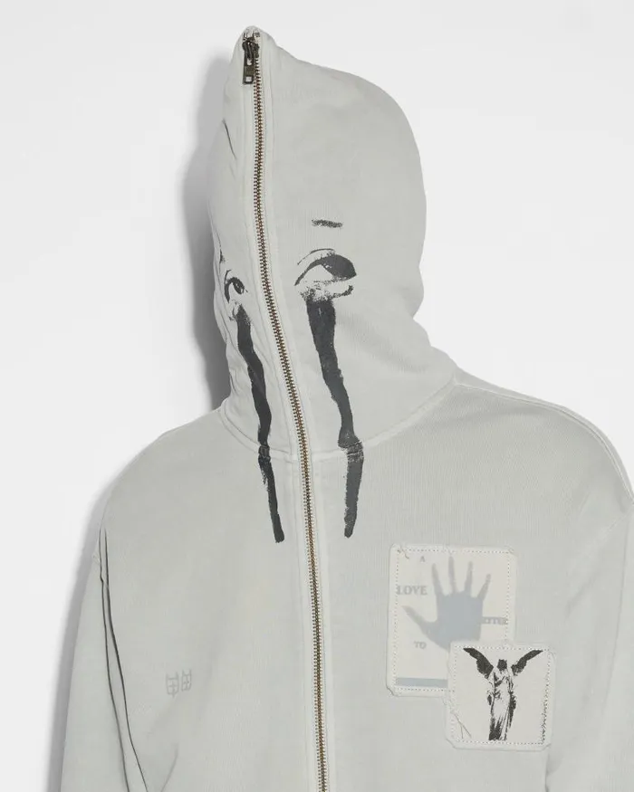 Ksubi Love Tripp Biggie Zip Thru Hoodie Moon Mens Hoodies and Sweatshirts