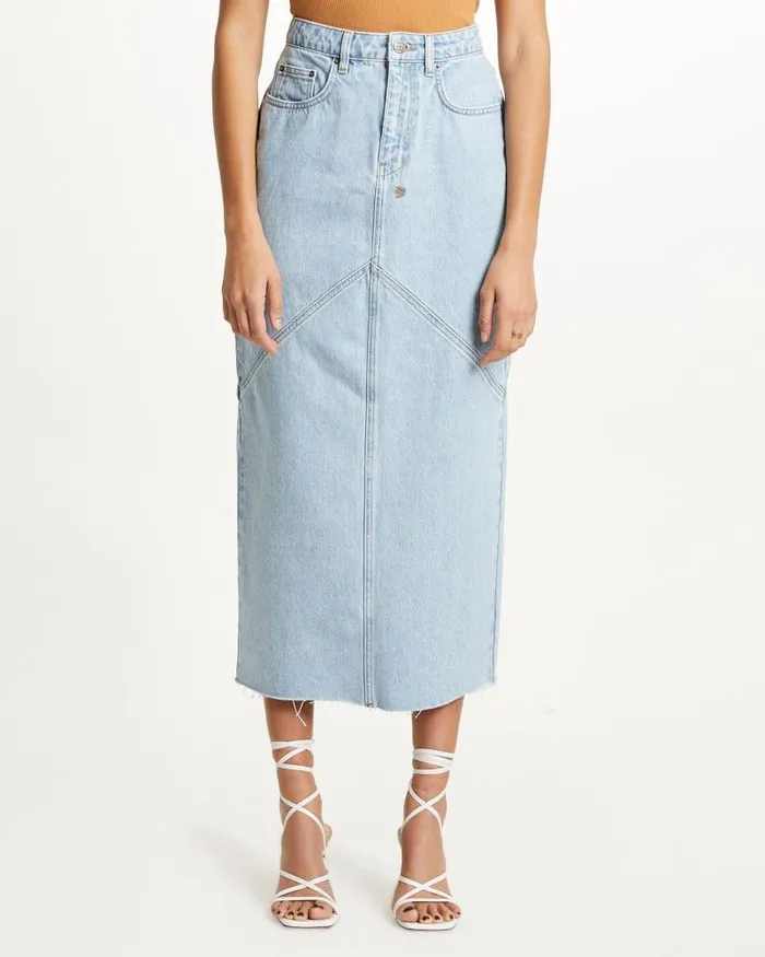 Ksubi Motion Midi Skirt Merci Womens Denim Skirts