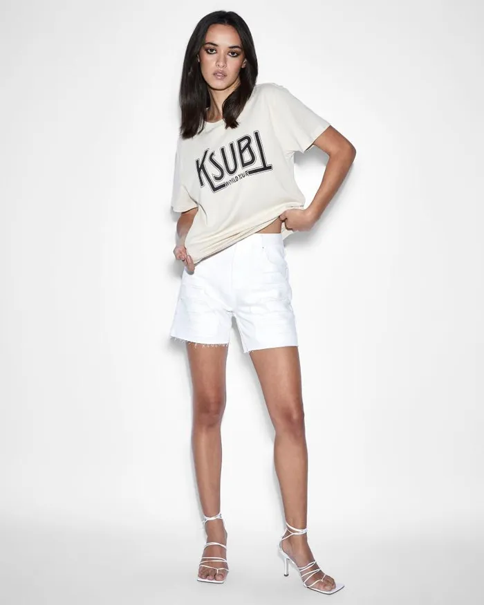 Ksubi Racer Short Blanc Sliced Womens Denim Shorts