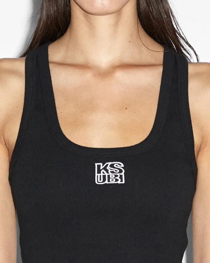 Ksubi Stacked Origin Tank Black Womens Tops
