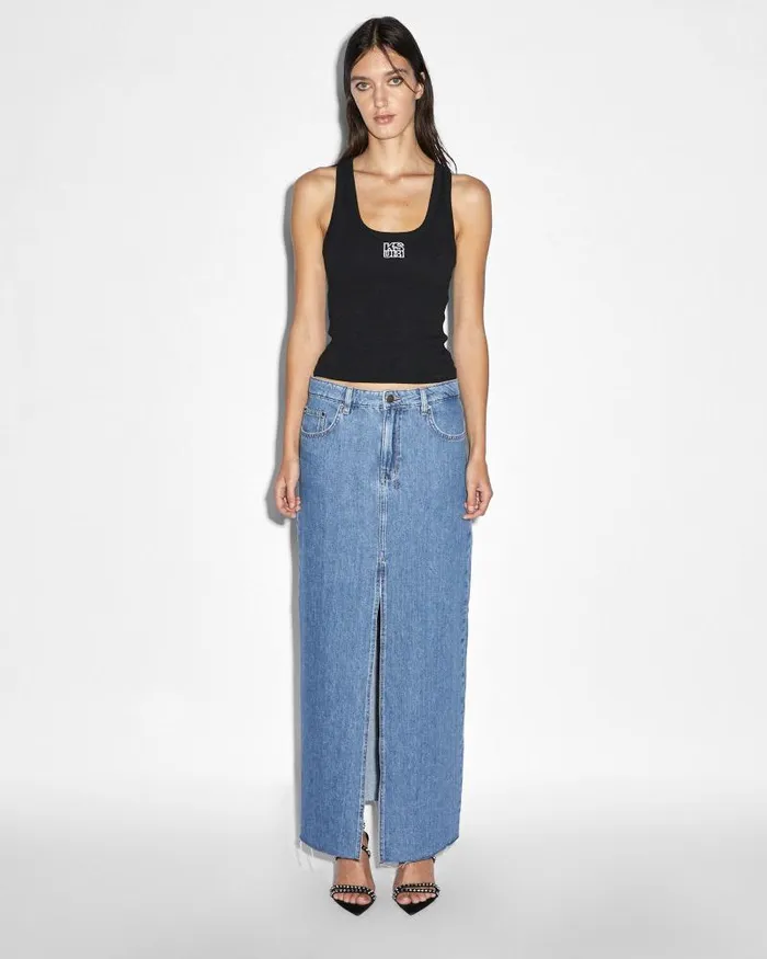 Ksubi Stacked Origin Tank Black Womens Tops