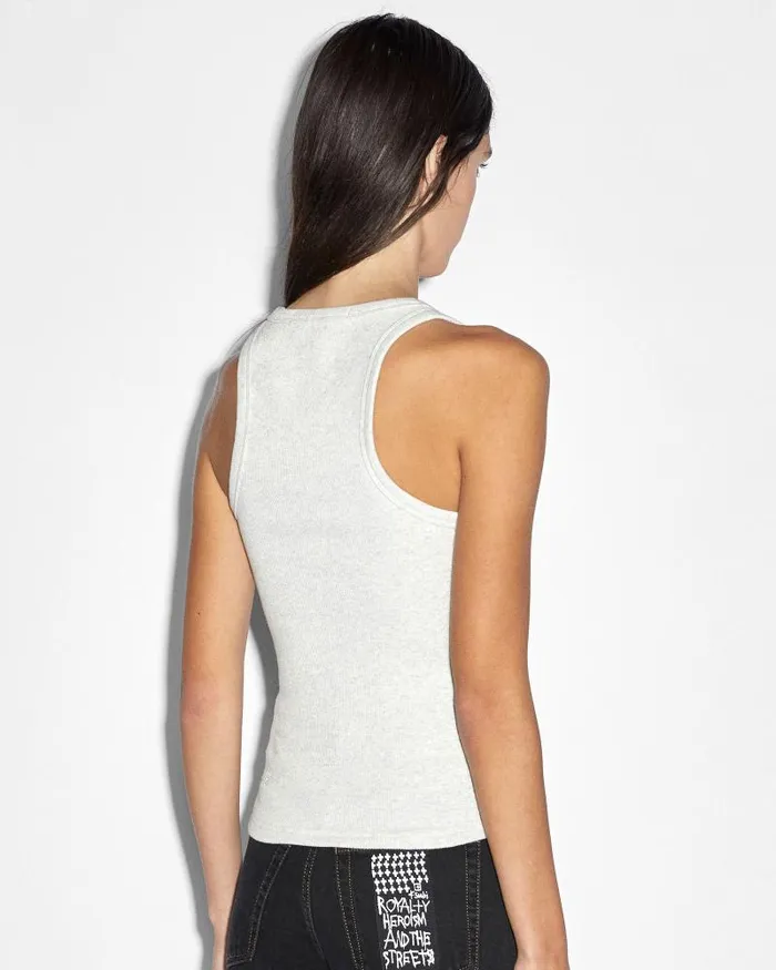 Ksubi Stacked Origin Tank Snow Marle Womens Tops
