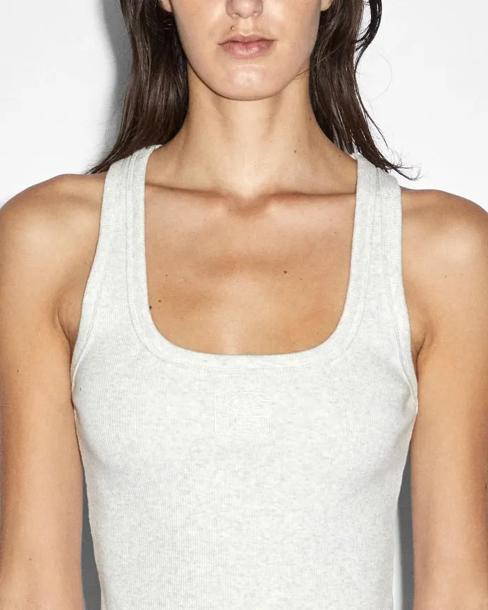 Ksubi Stacked Origin Tank Snow Marle Womens Tops