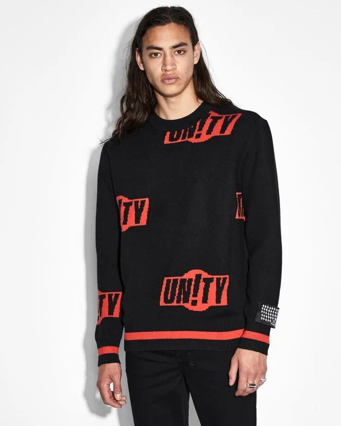 Ksubi Unity Sign Knit Crew Black Mens Knits