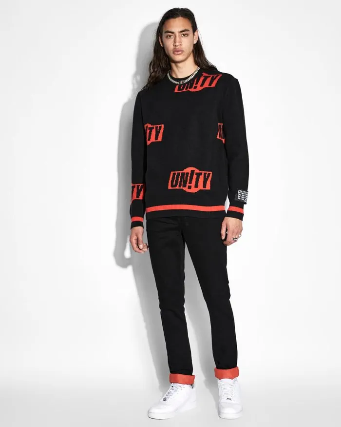 Ksubi Unity Sign Knit Crew Black Mens Knits