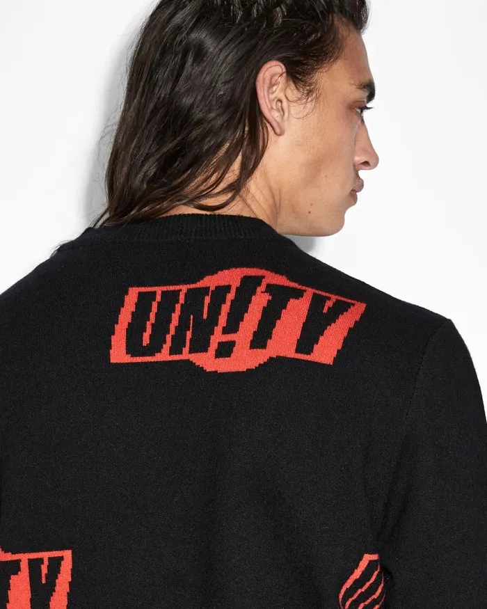 Ksubi Unity Sign Knit Crew Black Mens Knits