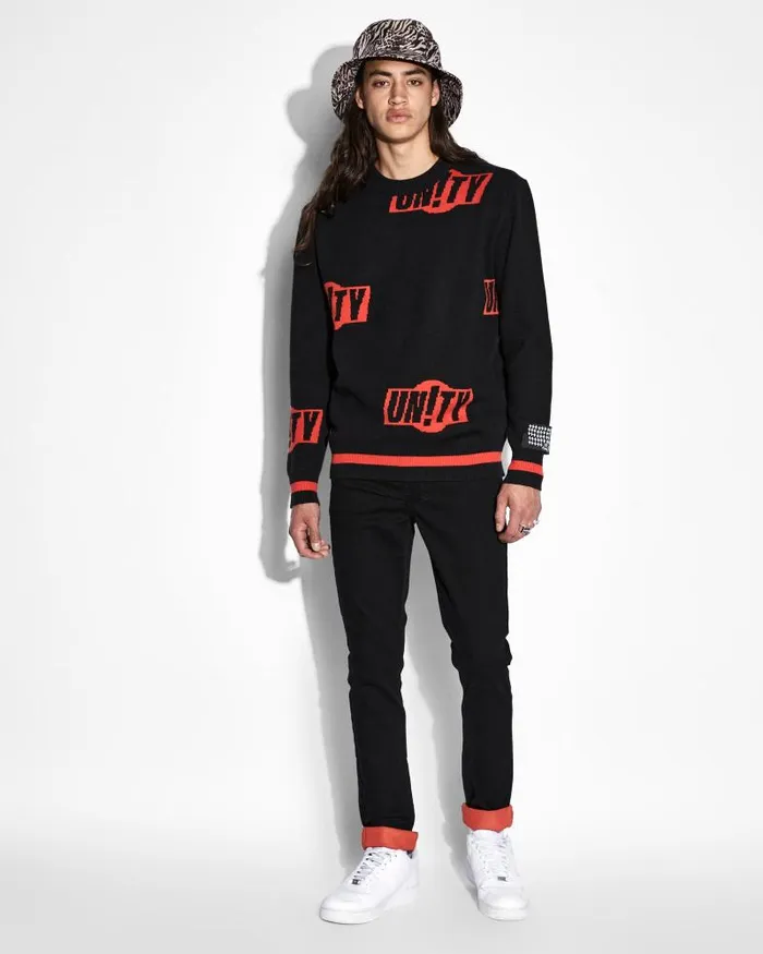 Ksubi Unity Sign Knit Crew Black Mens Knits