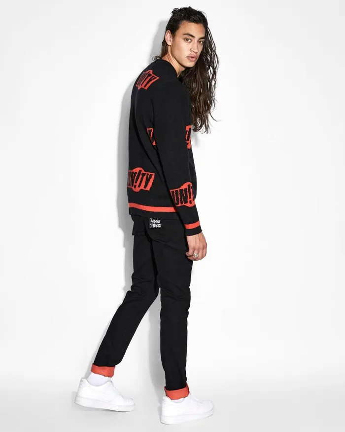 Ksubi Unity Sign Knit Crew Black Mens Knits