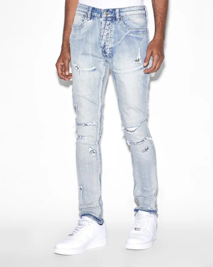 Ksubi Van Winkle Punk Blue Shred Mens Skinny