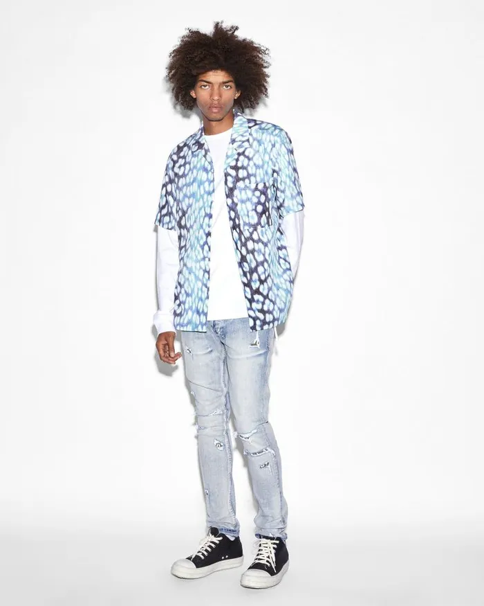 Ksubi Van Winkle Punk Blue Shred Mens Skinny