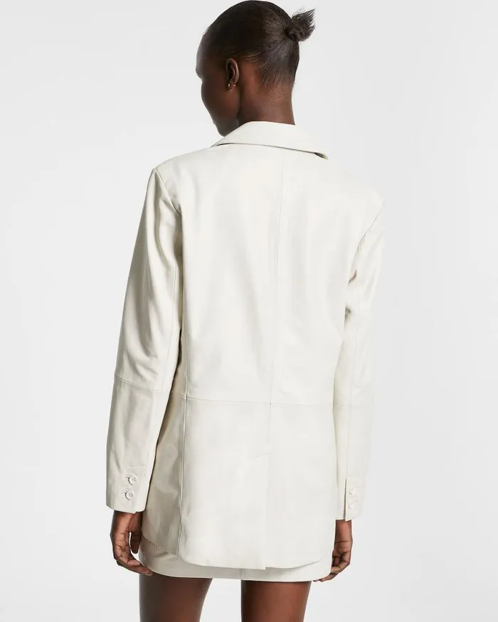 Ksubi Vivian Leather Blazer Off White Womens Jackets