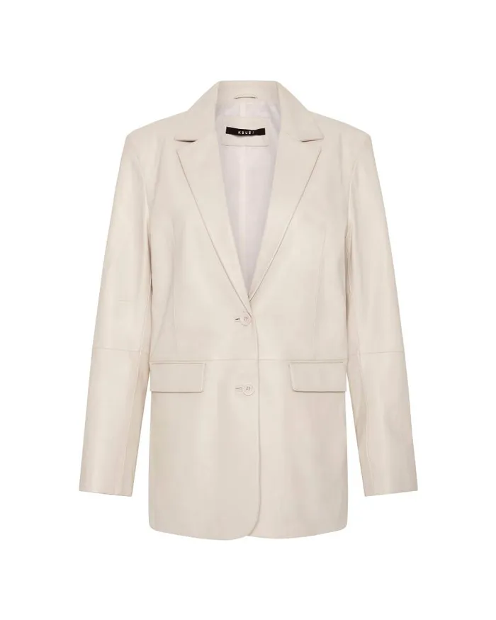 Ksubi Vivian Leather Blazer Off White Womens Jackets