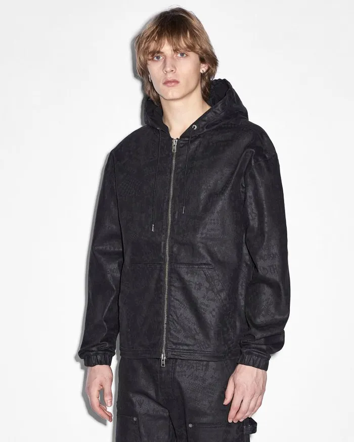 Ksubi Zip Hoodie Black Grease Mens Jackets