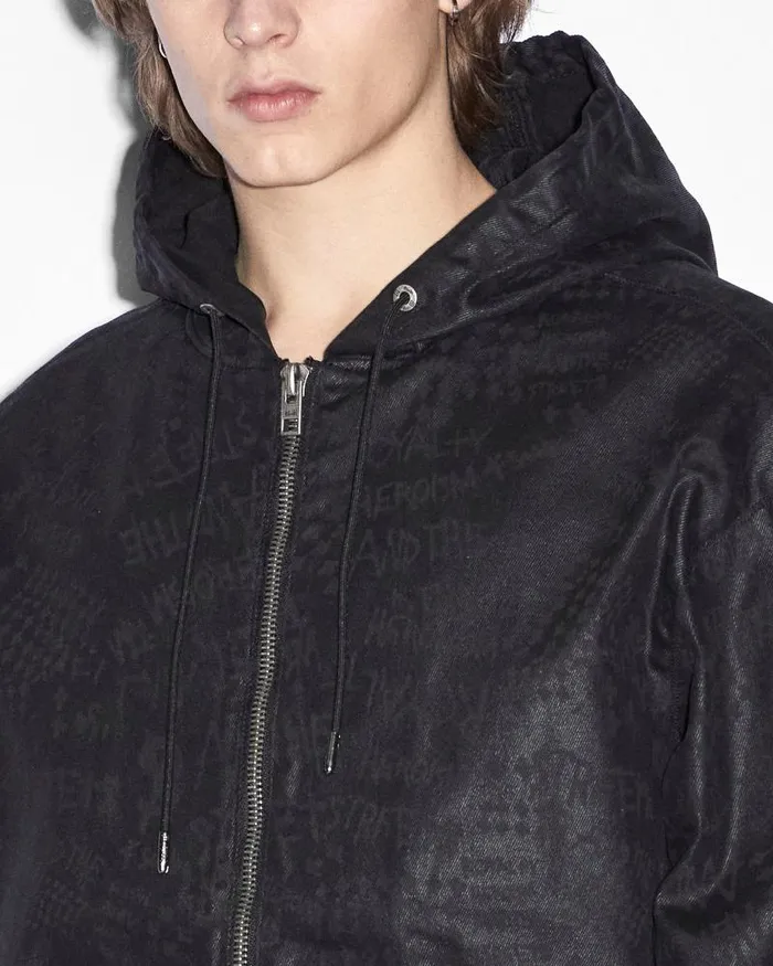 Ksubi Zip Hoodie Black Grease Mens Jackets