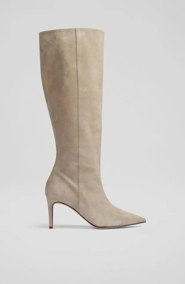 LKBennett Boots Women Astrid Grey Suede Slouchy KneeHigh Boots LKBennett Boots Women Astrid Grey Suede Slouchy KneeHigh Boots