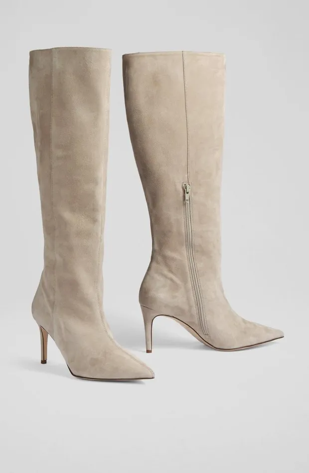 LKBennett Boots Women Astrid Grey Suede Slouchy KneeHigh Boots LKBennett Boots Women Astrid Grey Suede Slouchy KneeHigh Boots