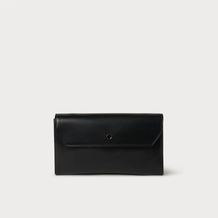 LKBennett Clutch Bags Women Dora Black Leather Envelope Clutch LKBennett Clutch Bags Women Dora Black Leather Envelope Clutch