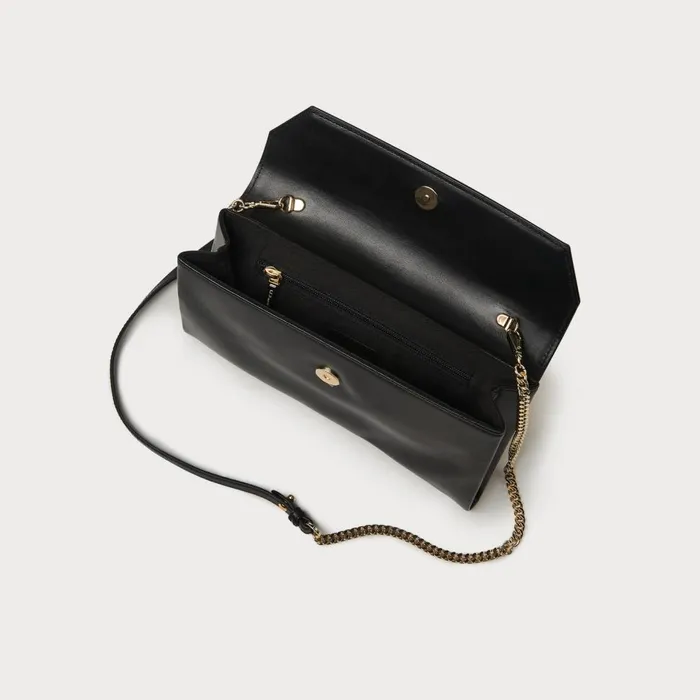 LKBennett Clutch Bags Women Dora Black Leather Envelope Clutch LKBennett Clutch Bags Women Dora Black Leather Envelope Clutch
