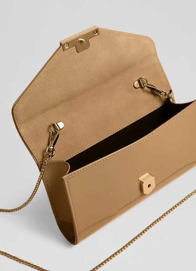 LKBennett Clutch Bags Women Lucy Beige Patent Leather Clutch LKBennett Clutch Bags Women Lucy Beige Patent Leather Clutch