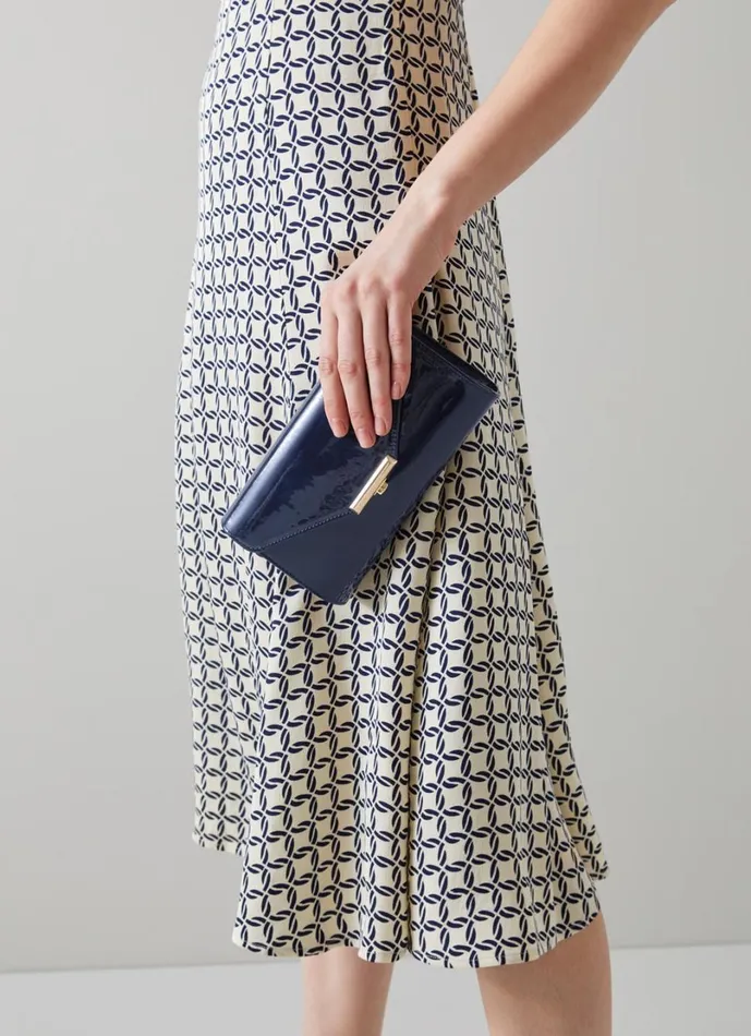 LKBennett Clutch Bags Women Lucy Navy Patent Leather Clutch Bag LKBennett Clutch Bags Women Lucy Navy Patent Leather Clutch Bag