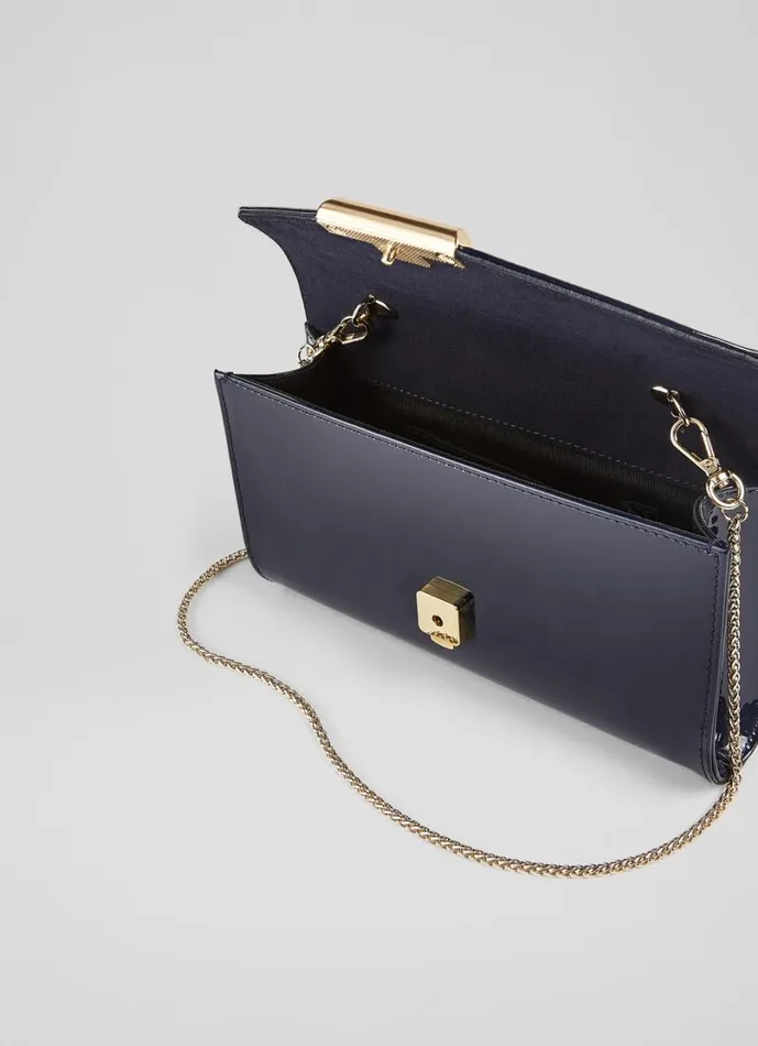 LKBennett Clutch Bags Women Lucy Navy Patent Leather Clutch Bag LKBennett Clutch Bags Women Lucy Navy Patent Leather Clutch Bag