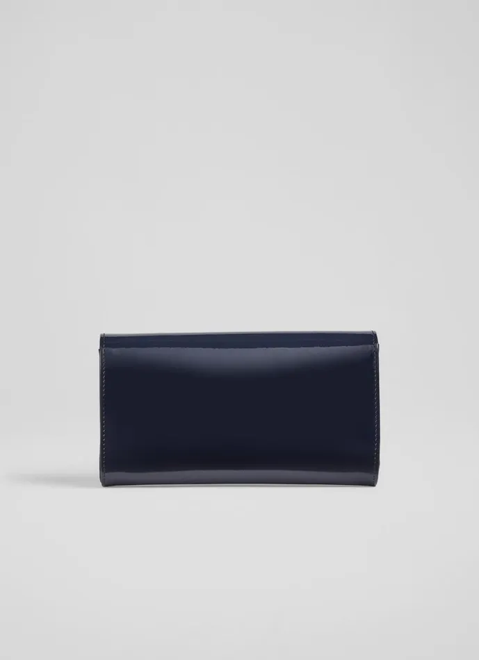 LKBennett Clutch Bags Women Lucy Navy Patent Leather Clutch Bag LKBennett Clutch Bags Women Lucy Navy Patent Leather Clutch Bag