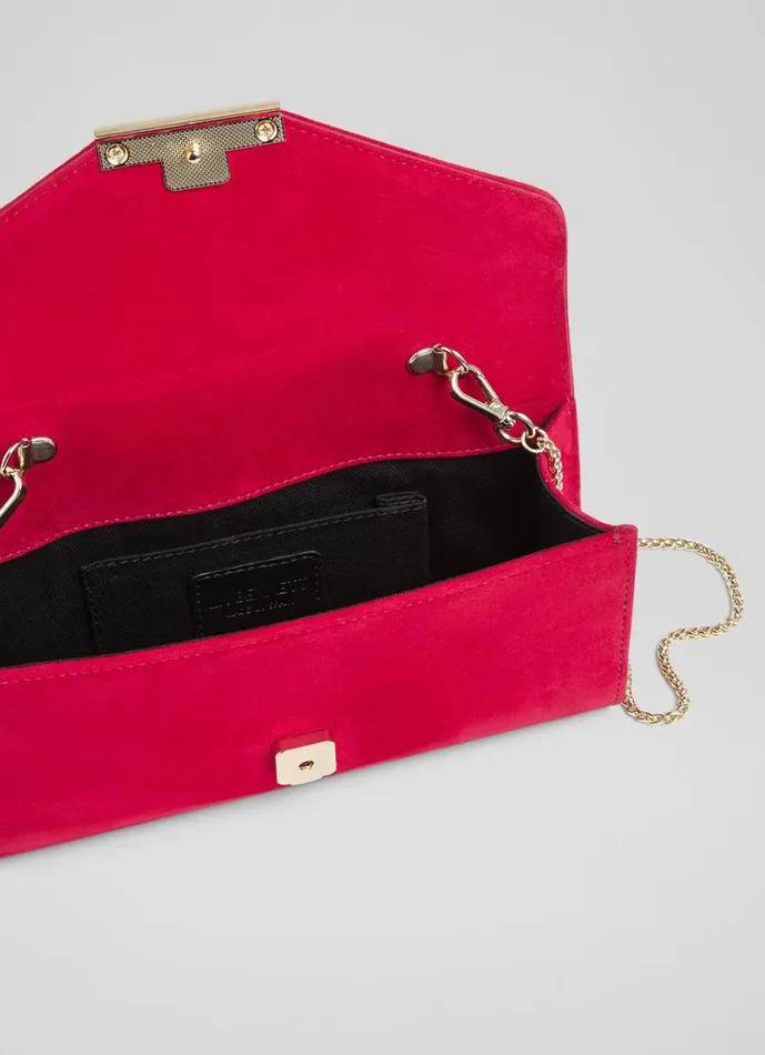 LKBennett Clutch Bags Women Lucy Roca Red Suede Clutch