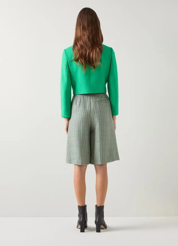 LKBennett Coats and Jackets Women Alexa Bright Green Tweed Jacket LKBennett Coats and Jackets Women Alexa Bright Green Tweed Jacket