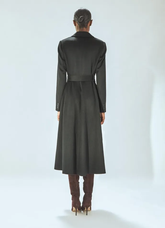 LKBennett Coats and Jackets Women Christie Black Belted Wool Coat