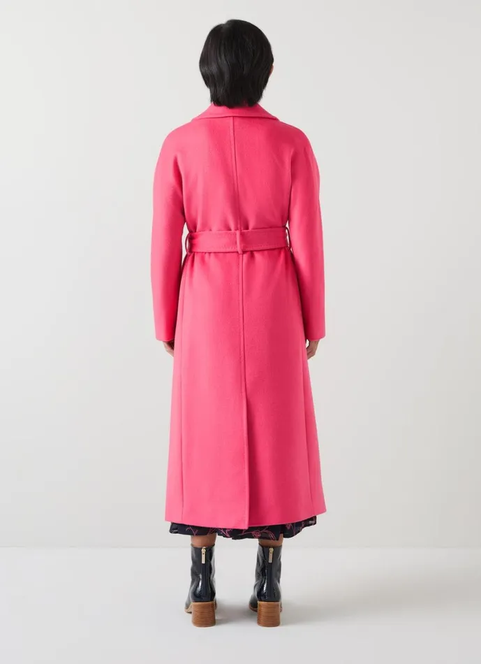 LKBennett Coats and Jackets Women Frances Petite Pink Maxi Wool Coat