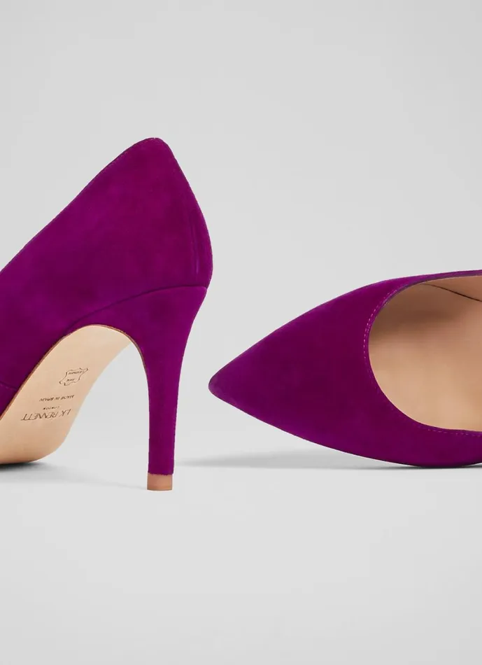 LKBennett Court Shoes Women Floret Magenta Suede Pointed Toe Courts