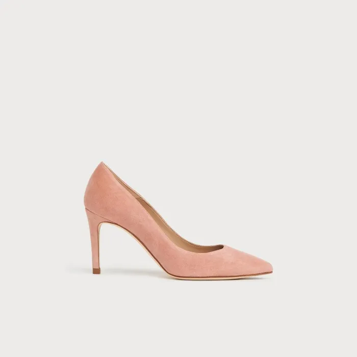 LKBennett Court Shoes Women Floret Pink Clay Suede Pointed Toe Courts