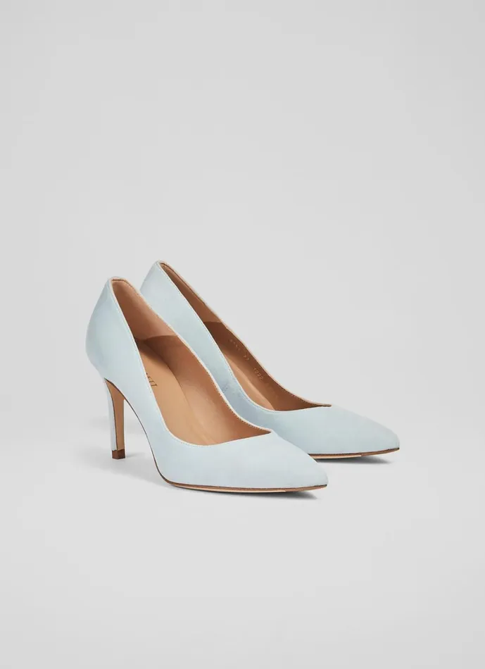 LKBennett Court Shoes Women Floret Sea Green Suede Pointed Toe Courts LKBennett Court Shoes Women Floret Sea Green Suede Pointed Toe Courts