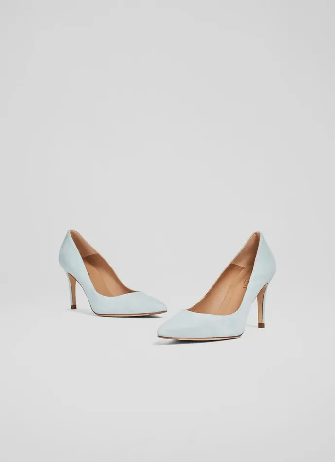 LKBennett Court Shoes Women Floret Sea Green Suede Pointed Toe Courts LKBennett Court Shoes Women Floret Sea Green Suede Pointed Toe Courts