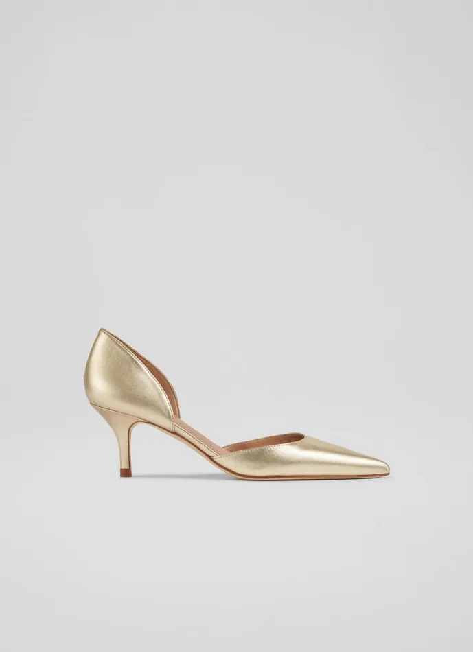 LKBennett Court Shoes Women Harley Gold Leather D039Orsay Courts