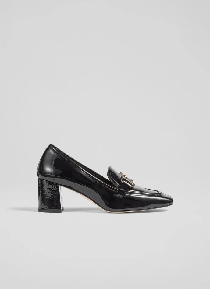 LKBennett Court Shoes Women Luca Black Block Heel Snaffle Courts